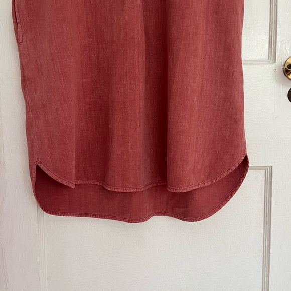 Gap Denim Popover Shirt Dress in Earthenware Red - Picture 9 of 9